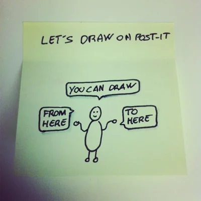 Let's draw on post-it